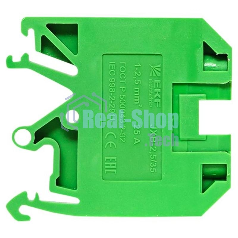 Колодка клеммная EKF plc-jxb-2.5/35gn JXB-2.5/35 зеленая EKF PROxima