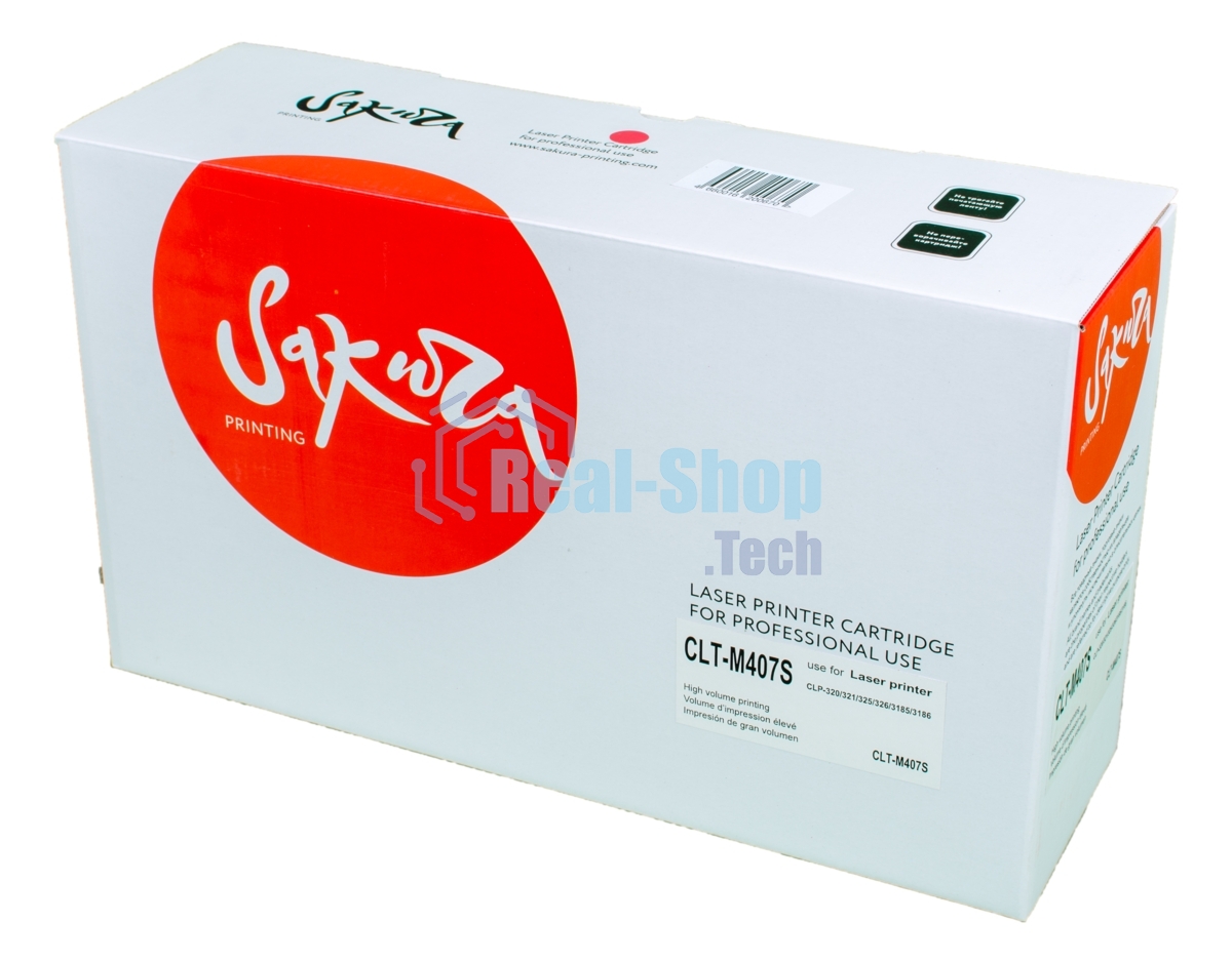 Картридж лазерный Sakura CLTM407S для Samsung CLP-320/325, CLX-3185, пурпурный, 1000 к.