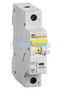 Выключатель автоматический однополюсный ВА47-60M 1Р 25А 6кА С MVA31-1-025-C IEK