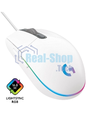 Мышь проводная Logitech G102 LIGHTSYNC белый, 8000 dpi, USB, кнопки - 6