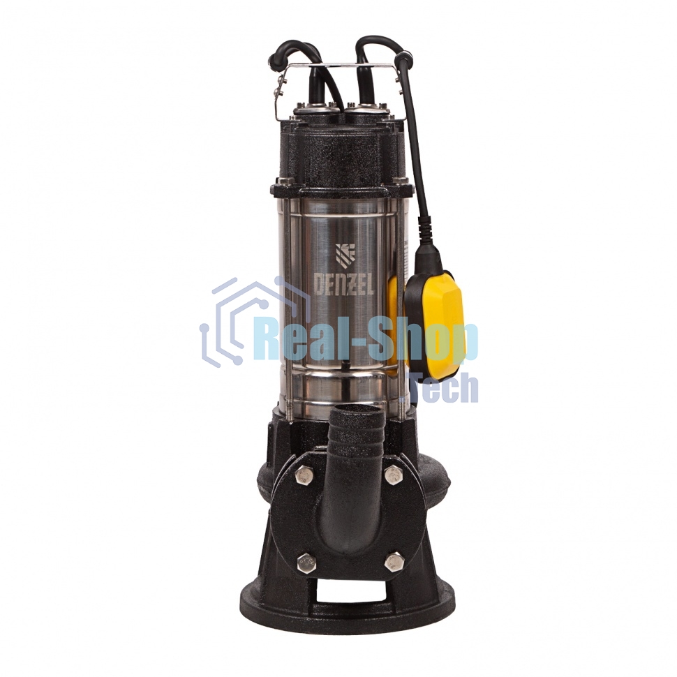 Фекальный насос Denzel FP1800-KS, 1800 Вт, напор 17 м, 26000 л/ч, нож-измельчитель 99806