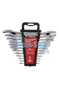 Набор ключей рожковых Matrix, 6 х 32 мм, 12 шт., CrV, хромированные