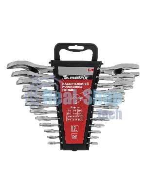 Набор ключей рожковых Matrix, 6 х 32 мм, 12 шт., CrV, хромированные