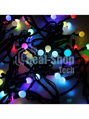 Гирлянда светодиодная Neon-night Шарики 5м, 20 LED, IP20, прозрачный провод, свечение мульти (RG/RB), контроллер 8 режимов, 230В