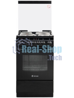 Плита электрическая De Luxe 5004.10э (кр)-001 черный, конфорок 4 шт, духовка 43 л, 50 см x 85 см x 50 см