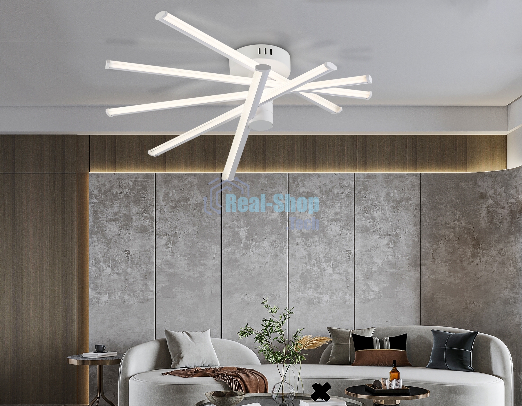 Потолочный светодиодный светильник Ambrella light FL6221 WH белый 70W 3000K-6400K 605*605*170 (ПДУ ИК)