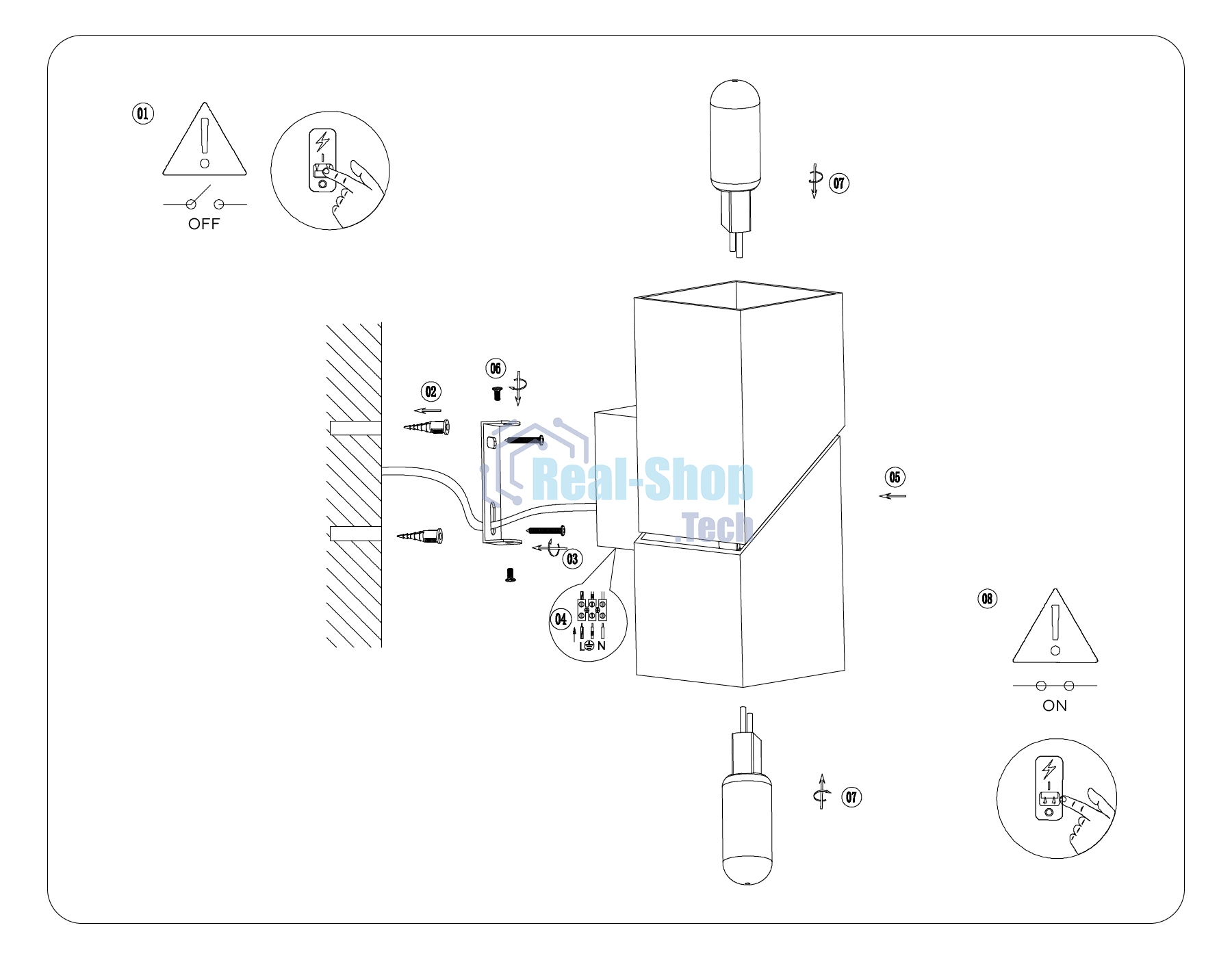 Светильник настенный FW2474 WH белый G9 max 40W 155*60*90