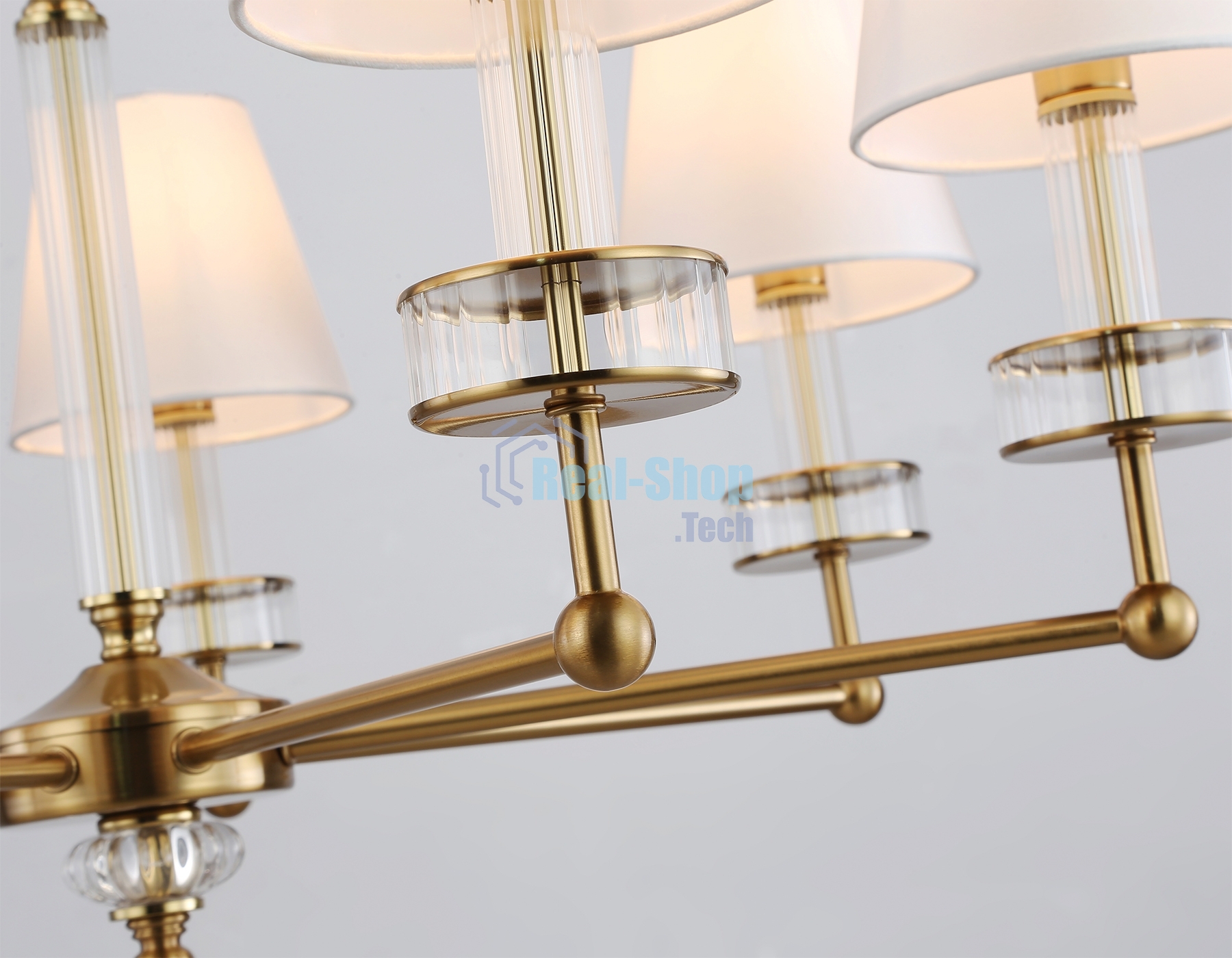 Люстра Ambrella light LH71023/7 BS/WH латунь/белый E14*7 max 40W D820*1130
