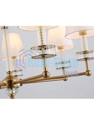 Люстра Ambrella light LH71023/7 BS/WH латунь/белый E14*7 max 40W D820*1130