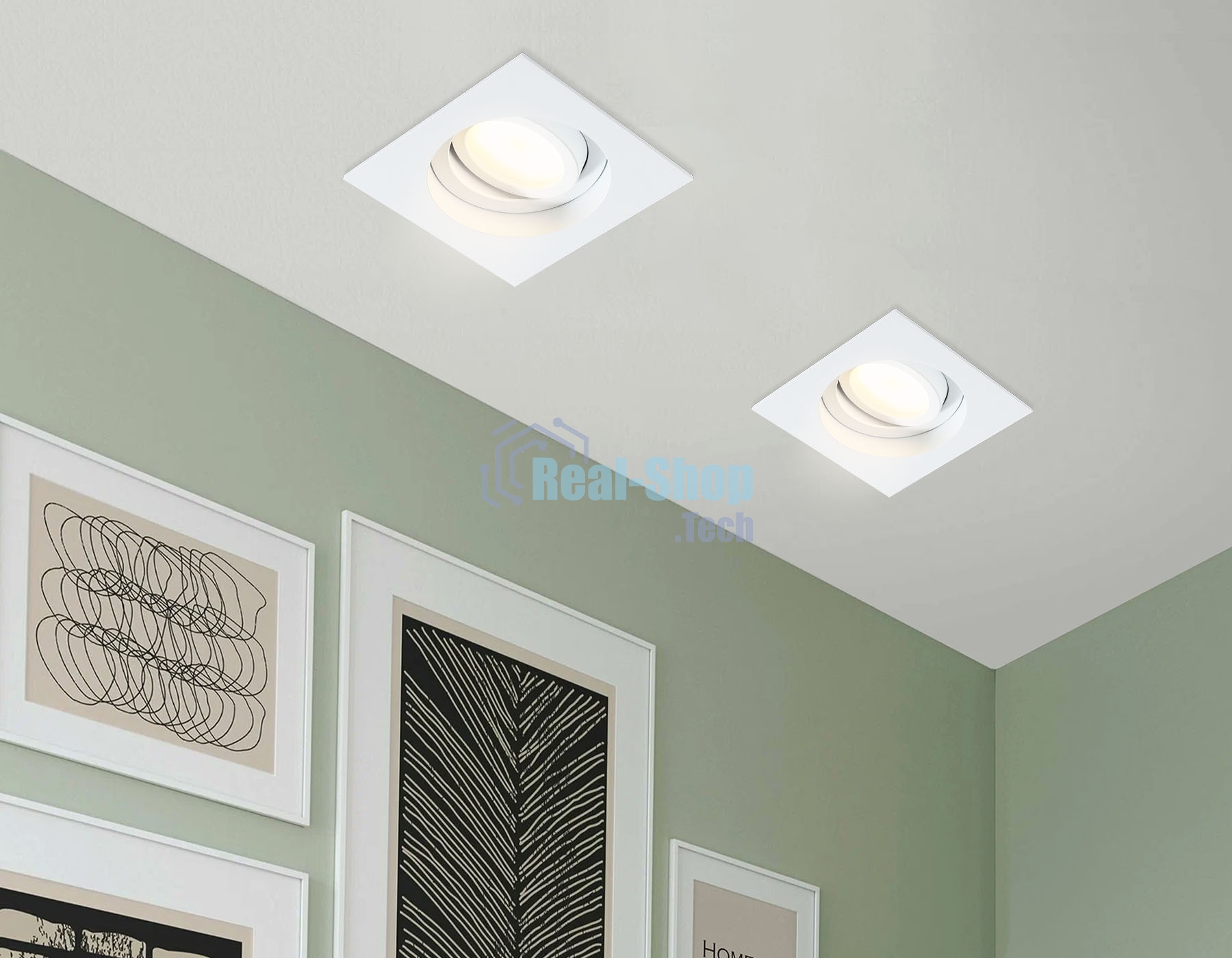 Встраиваемый поворотный точечный светильник Ambrella light TN102757 WH белый IP20 GU5.3 100*100*32