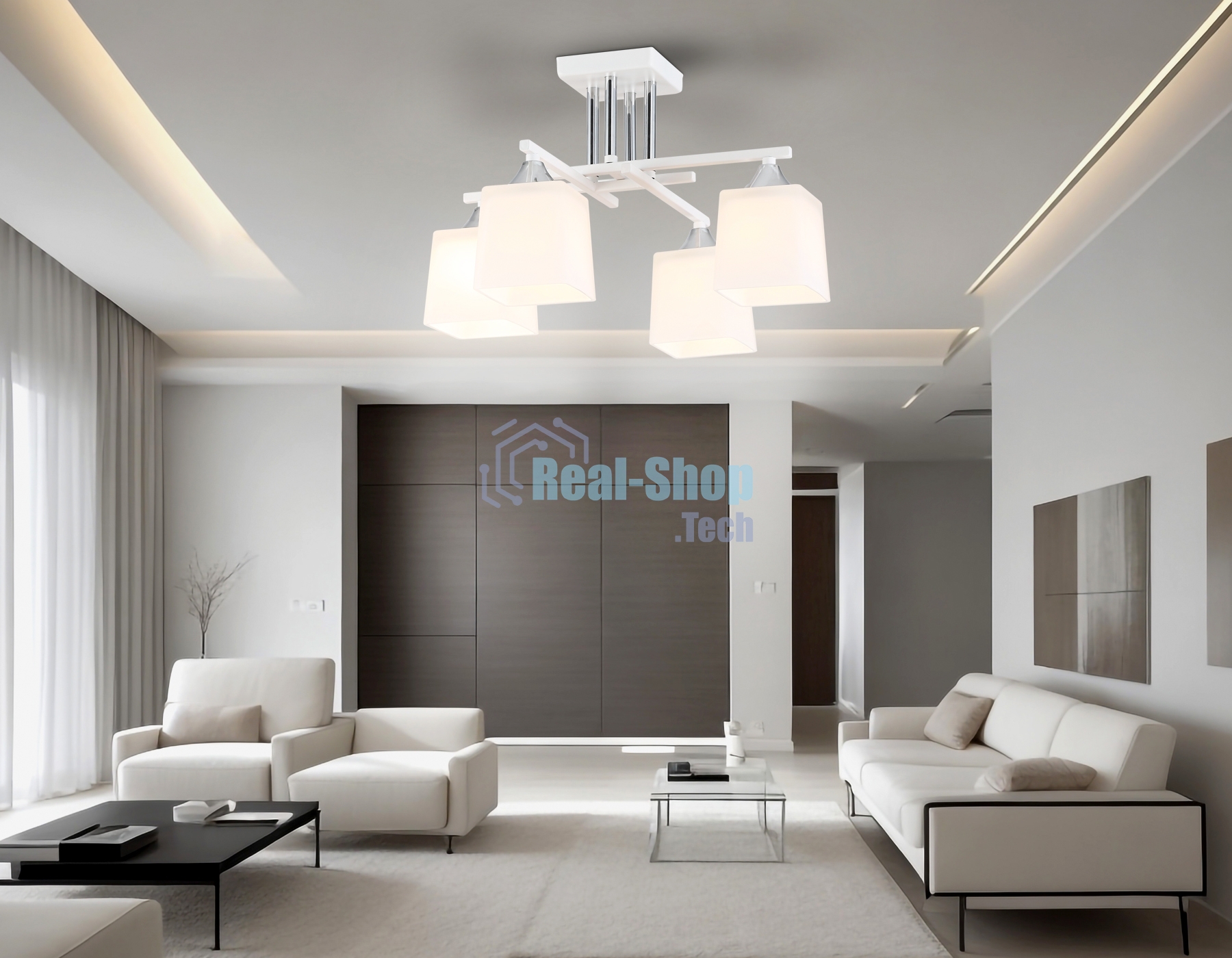 Светильник Ambrella light TR303041/4 WH белый E27/4 max 60W 420*420*260