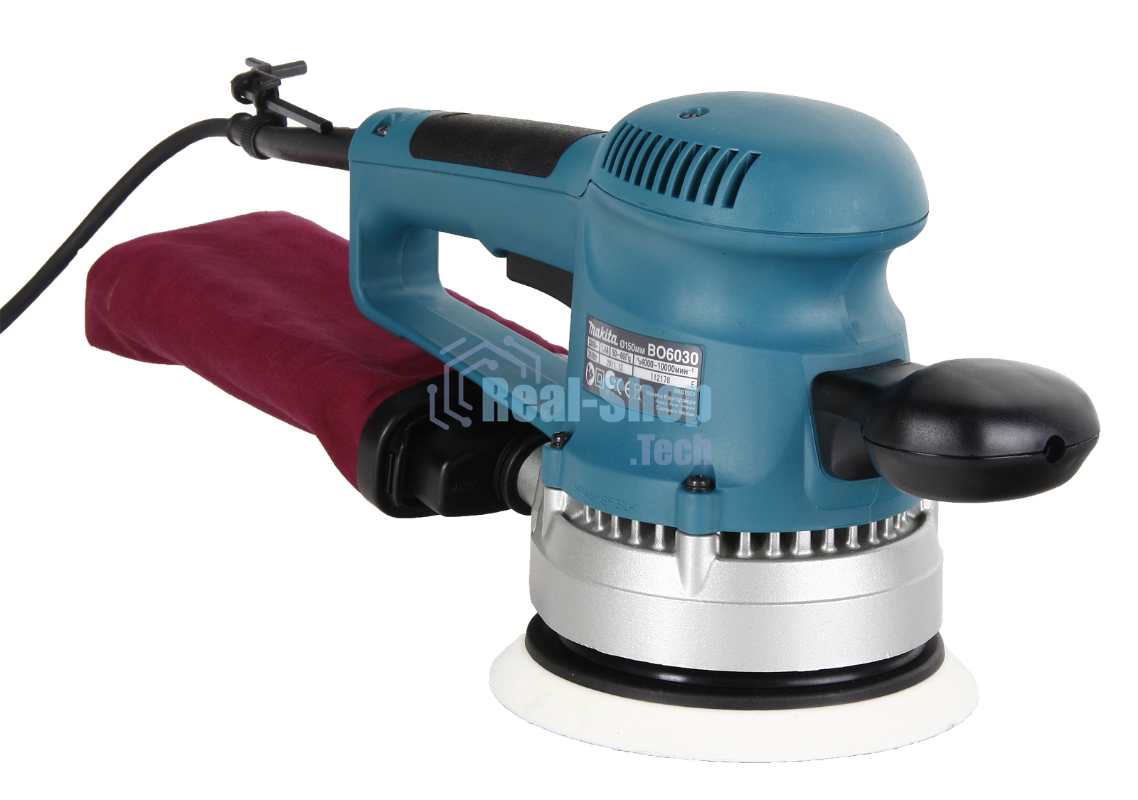 Эксцентриковая шлифовальная машина Makita BO6030 ЭШМ,310Вт,ф150мм,4000-10000об\м,ампл-3мм,2.3кг,кор,п\сборник