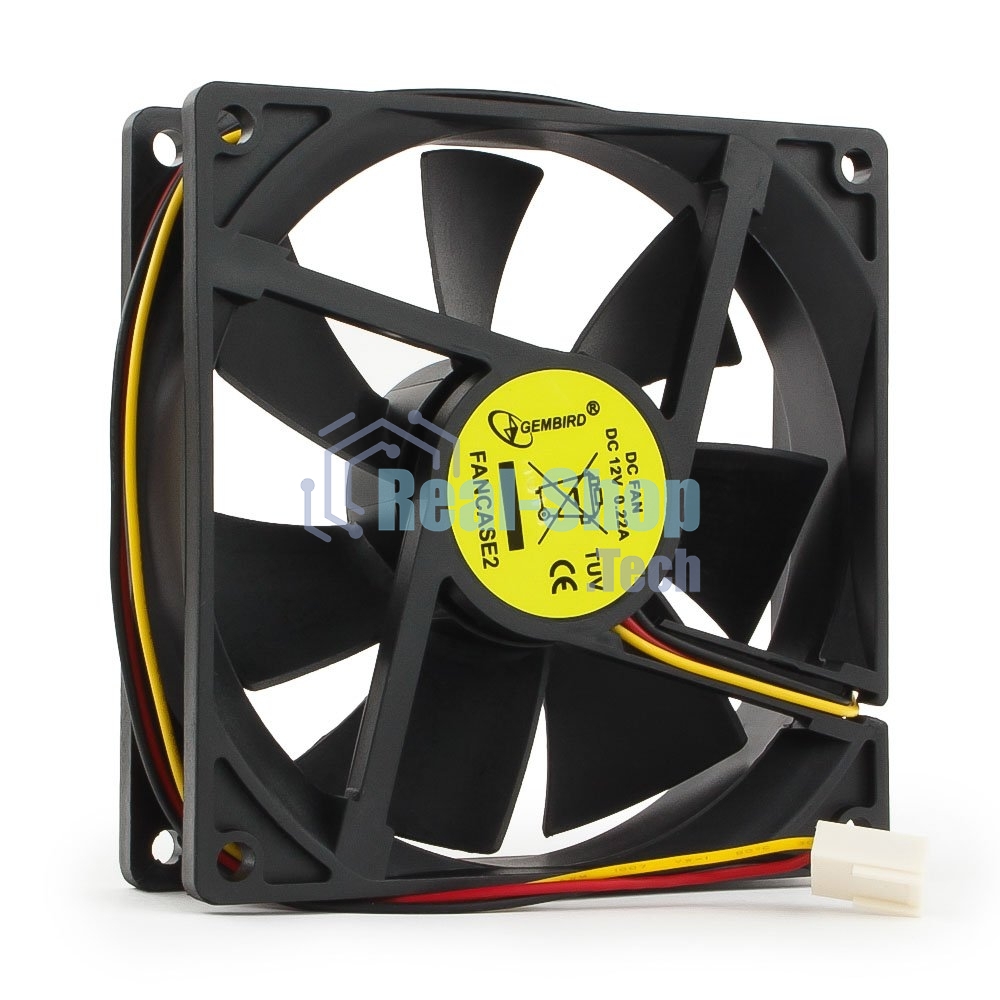 Вентилятор для корпуса Gembird FANCASE2 черный, 90 мм, 2500 об/мин, 26 дБ, 3 pin