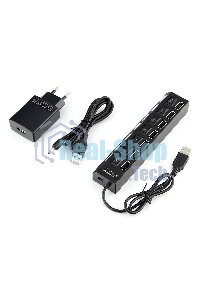USB-концентратор USB 2.0 Gembird UHB-U2P7-02, 7 портов, питание, блистер