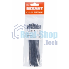 Хомут-стяжкa нeйлонoвая Rexant 150x2,5 мм, черная, упаковка 25 шт.
