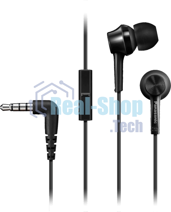Наушники Panasonic RP-TCM115GCK внутриканальные 10-24000Гц 1.2м 3.5мм 98дБ микрофон, черный