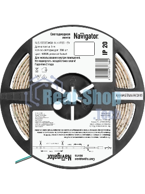 Лента светодиодная Navigator NLS-5050CW60-14.4-IP20-12V R5 14.4Вт/м (уп.5м)