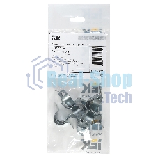 Скоба IEK CMAT11-19-010 двухлапковый 19мм оцинкованная сталь белый (упак.:10шт)