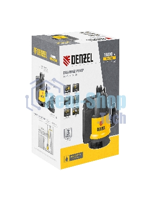 Дренажный насос DP800A, 800 Вт, подъем 5 м, 13000 л/ч Denzel