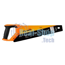 Ножовка по дереву Sparta 400 мм, 7-8 TPI, зуб-2D, каленый зуб, линейка, двухкомпонентная рукоятка