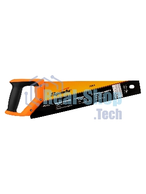 Ножовка по дереву Sparta 400 мм, 7-8 TPI, зуб-2D, каленый зуб, линейка, двухкомпонентная рукоятка