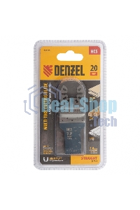 Насадка для МФИ Denzel режущая пазовая прямая, HCS, по дереву, 20 х 1,4 мм, мелкий зуб