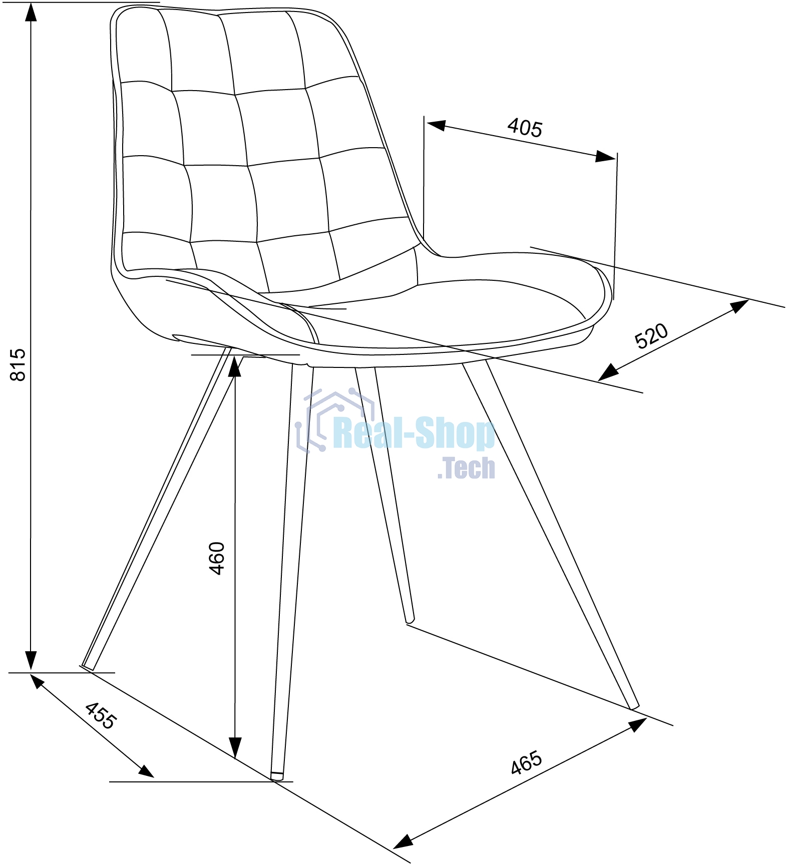 Стул для дома Бюрократ CH-K2_4 комплект 4 шт коричневый Holland 74 металл черный на ножках