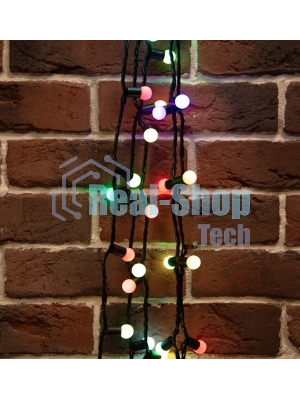 Гирлянда светодиодная Neon-night Шарики 5м, 20 LED, IP20, прозрачный провод, свечение мульти (RG/RB), контроллер 8 режимов, 230В
