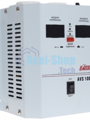 Стабилизатор напряжения Powerman AVS 1000P White (1000ВА,8А,КПД 98%, циф. индикация вх./вых. напряж.)
