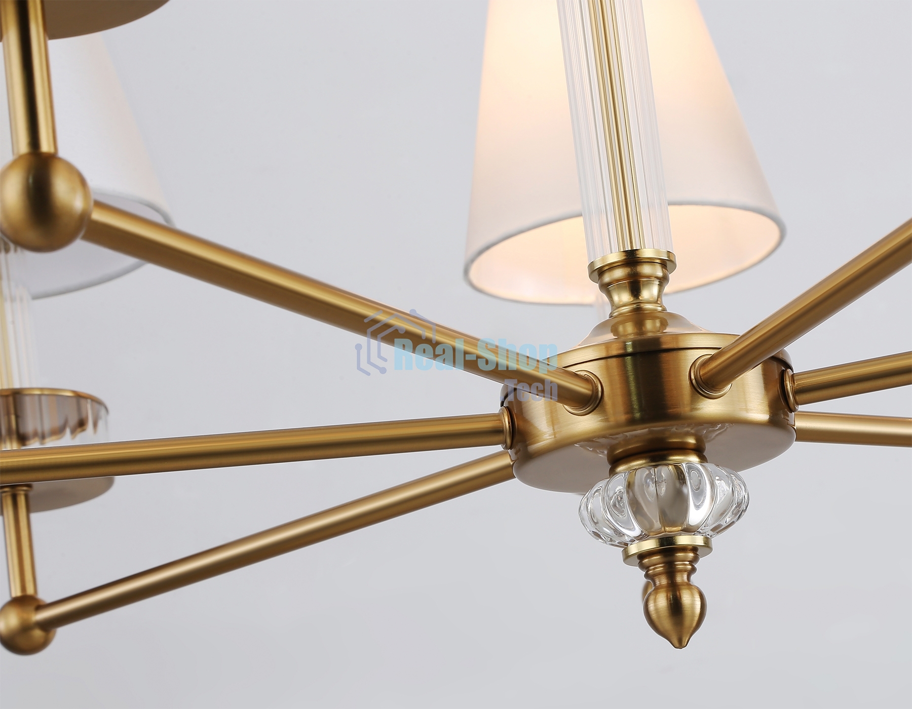 Люстра Ambrella light LH71023/7 BS/WH латунь/белый E14*7 max 40W D820*1130