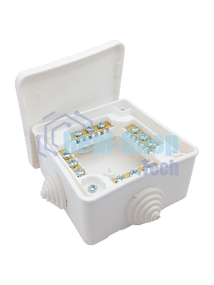 Распределительная коробка Bylectrica Рапред. коробка IP44 с клемн. колод., 80х80х41,5 мм, 4 ввода (КМ-222)