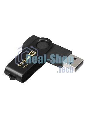 Exegate EX302054RUS USB-флеш накопитель ExeGate Jet 64GB черный (USB2.0, 480Mbps, пластик/металл)