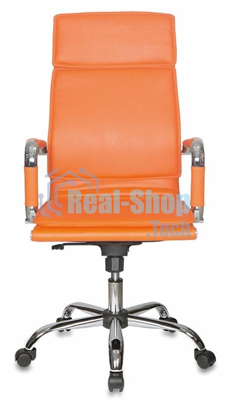 Кресло руководителя Бюрократ CH-993/orange оранжевый, искусственная кожа, крестовина хромированная