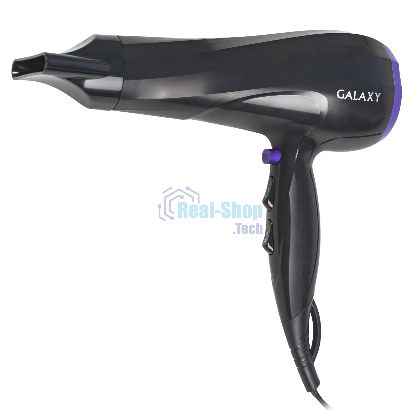 Фен для волос Galaxy Line GL 4332, черный, 2000 Вт, 2 скорости потока воздуха, 3 температурных режима, функция 