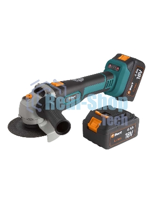 Угловая шлифовальная машина аккумуляторная Bort BWS-18Li-125 Диам. диска 125 мм; Аккумулятор 4 А.ч; Скорость холостого хода 4 000 - 9 000 об/мин;
