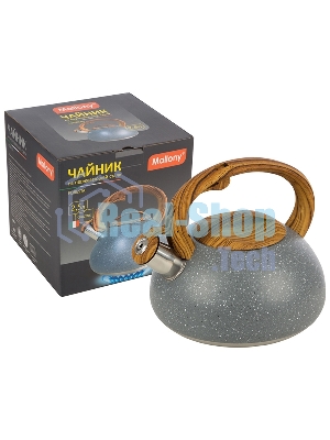 Чайник FORESTA, объем 2,5 л, из нерж стали, с ручкой под дерево