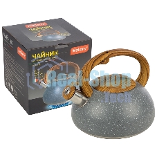 Чайник FORESTA, объем 2,5 л, из нерж стали, с ручкой под дерево Чайник FORESTA, объем 2,5 л, из нерж стали, с ручкой под дерево