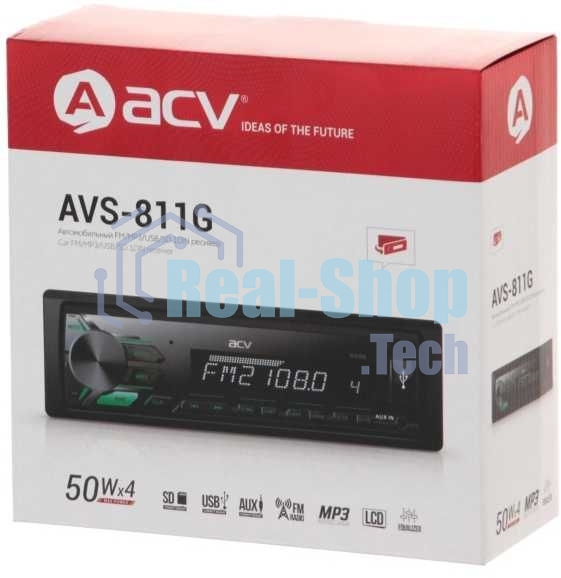 Автомагнитола ACV AVS-811G, 1 DIN, USB Type-A, AUX