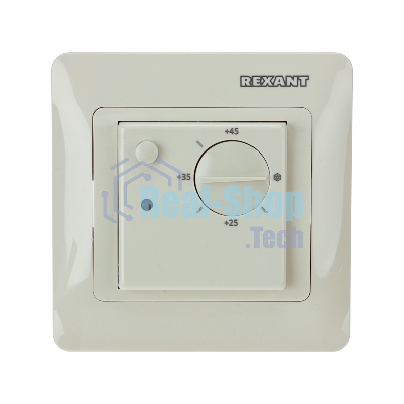 Терморегулятор механический Rexant RX-308G бежевый (совместим с Schneider серии Glossa)
