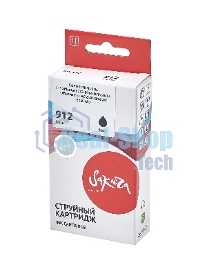 Картридж струйный Sakura 3YL80AE (№912 Black) для HP, черный, 18 мл., 300 к.