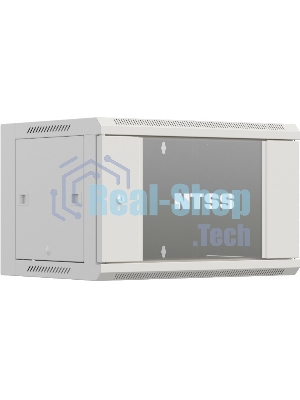 Шкаф коммутационный NTSS Премиум (NTSS-W12U6060GS-2) настенный 12U 600x600 мм пер. дв. стекл 60 кг серый IP20 сталь