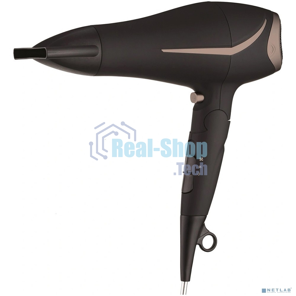 Фен BRAYER BR3000BN черный/розовое золото, 2200 Вт, компактный