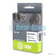 Картридж ленточный Cactus CS-TZ631 черный шрифт, желтый фон (12 мм, 8 м) для Brother 1010/1260VP/1830VP/9700PC