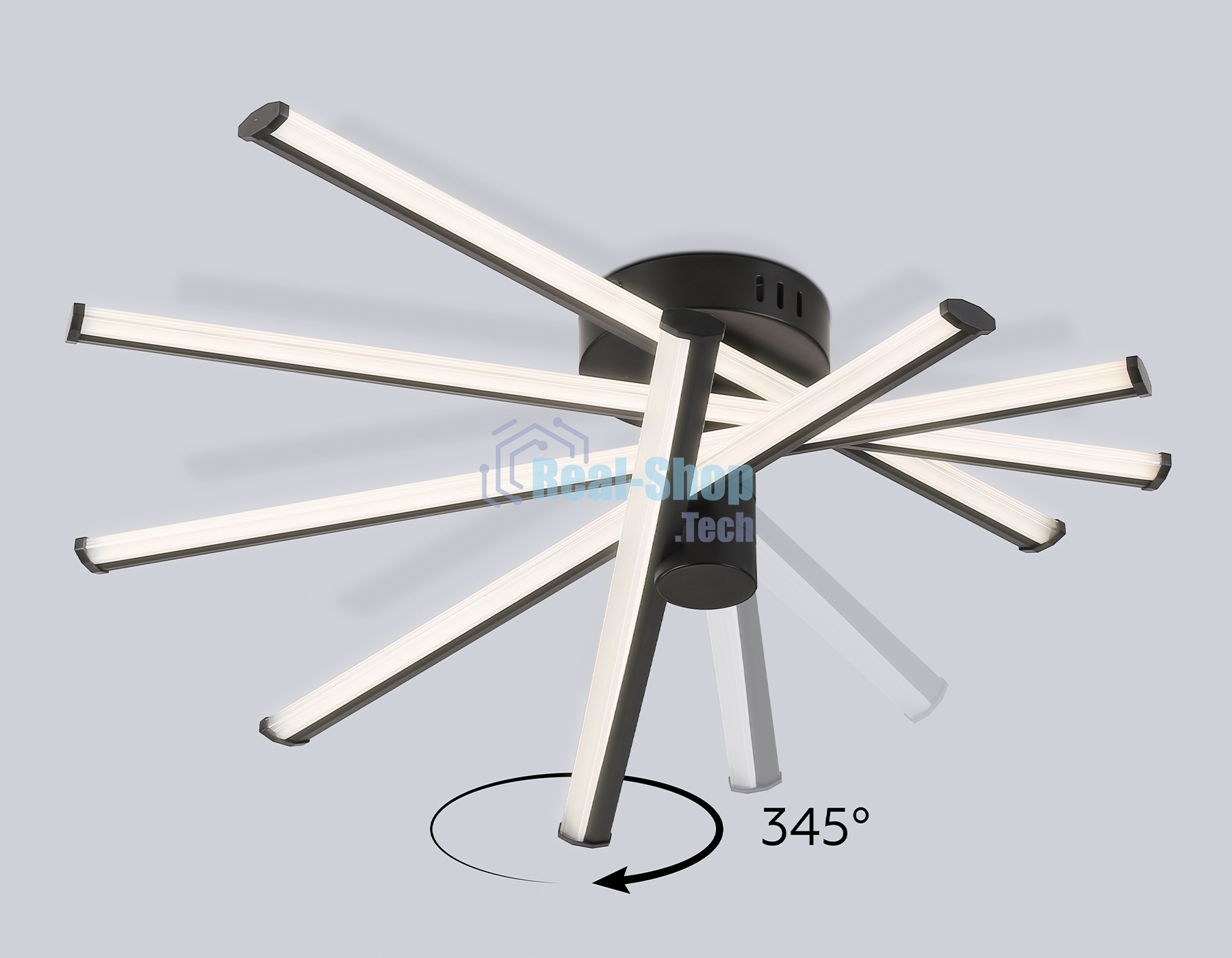 Потолочный светодиодный светильник Ambrella light FL6222 BK черный 70W 3000K-6400K 605*605*170 (ПДУ ИК)