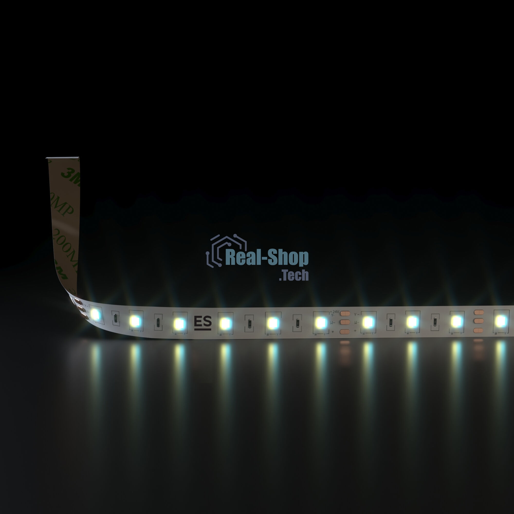 Лента светодиодная 5050 24V 60Led 10W IP20 / 60LED 10W IP20 MIX 3300/6500 теплый белый/холодный белый