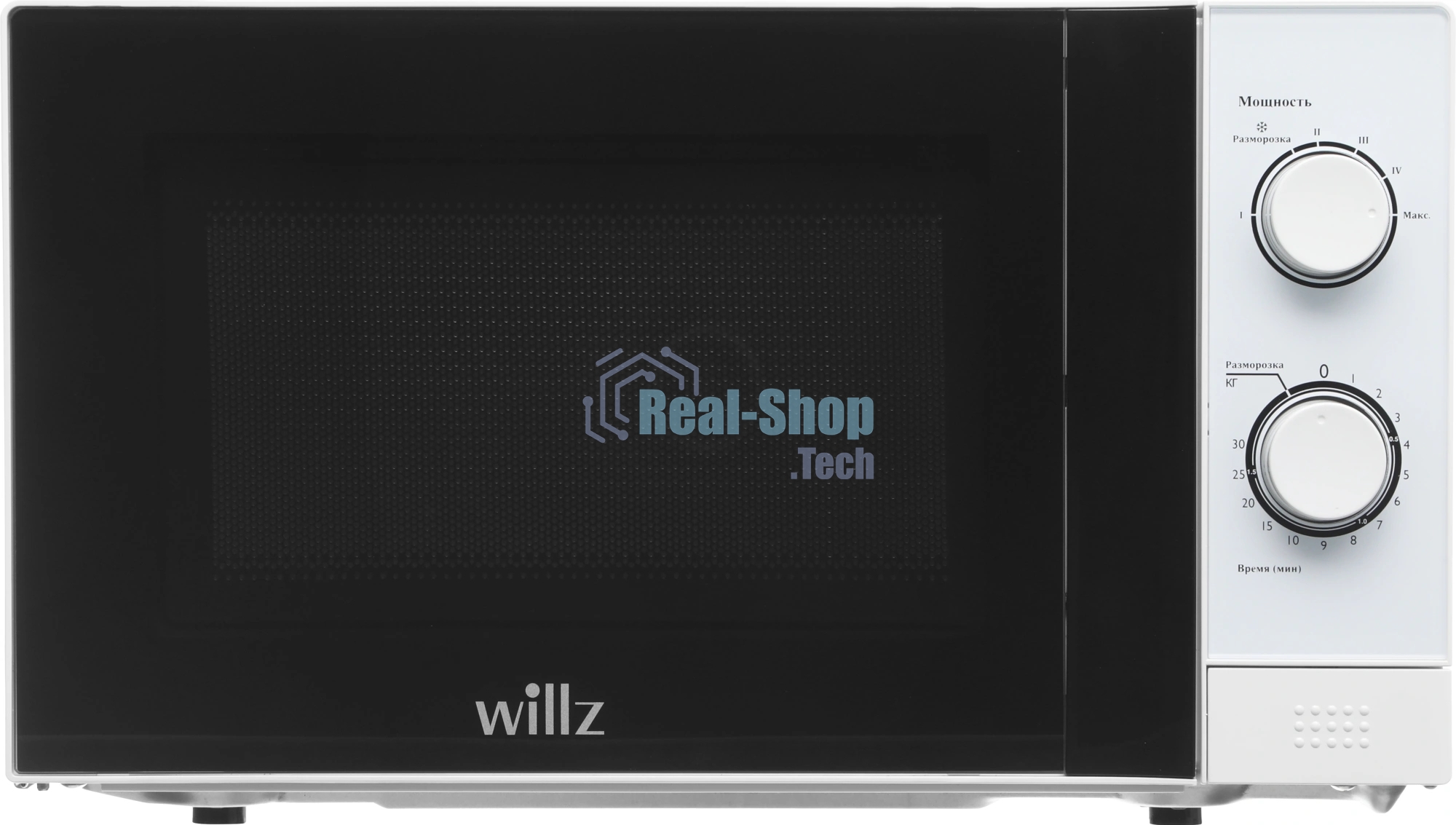 Микроволновая печь WILLZ MOS-2009MW белый, 20 л, 700 Вт, переключатели - поворотный механизм