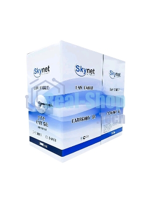 Кабель SkyNet Standart UTP indoor 4x2x0,48, медный, FLUKE TEST, кат.5e, однож., 305 м, box, серый