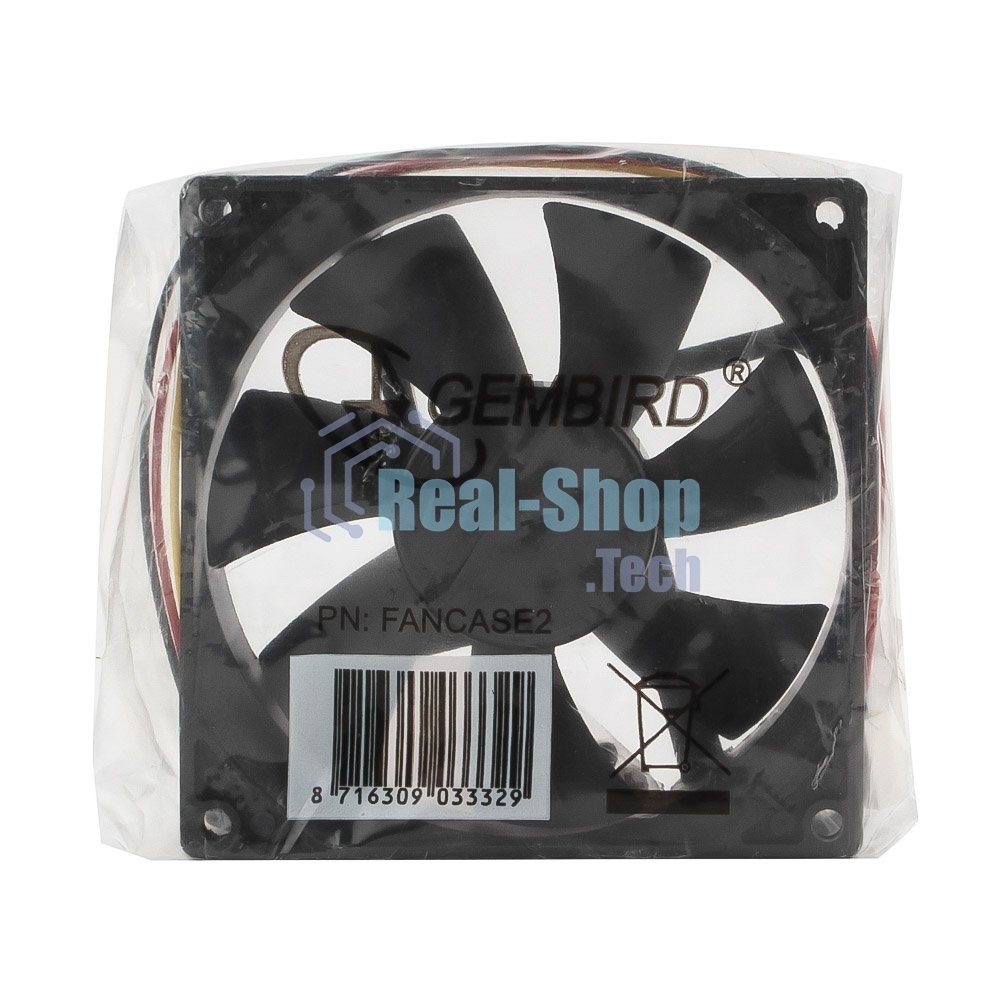 Вентилятор для корпуса Gembird FANCASE2 черный, 90 мм, 2500 об/мин, 26 дБ, 3 pin