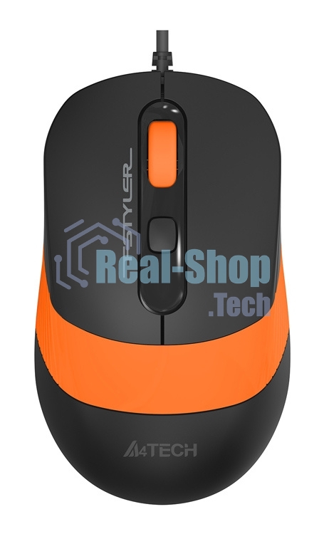 Мышь проводная A4Tech Fstyler FM10 черный/оранжевый, 1600 dpi, USB, кнопки - 4