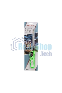 Бытовая газовая пьезозажигалка с классическим пламенем многоразовая (1 шт.) зеленая СК-302W с гибким стержнем Сокол